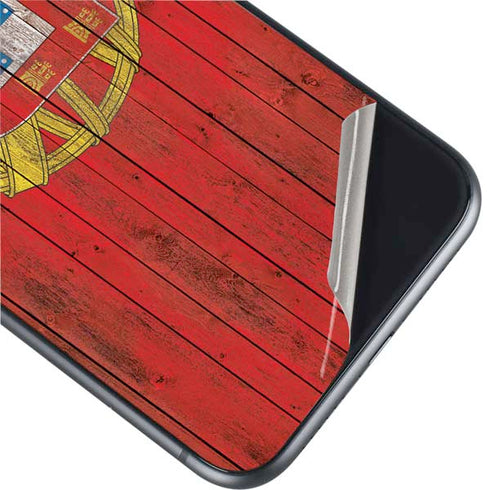 Portuguese Flag Dark Wood iPhone 11 Skin